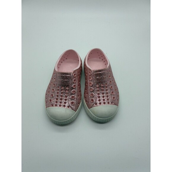 Native Jefferson Bling Glitter Slip On Toddler Shoes Pink Size C6 - Picture 1 of 5